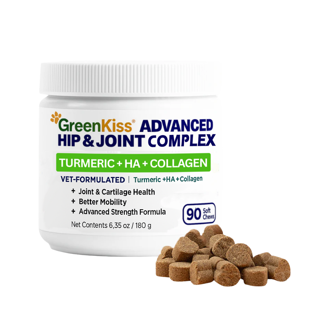 🌟 Official Store | GreenKiss® Advanced Hip & Joint Complex Soft Chews | Turmeric + HA + Collagen