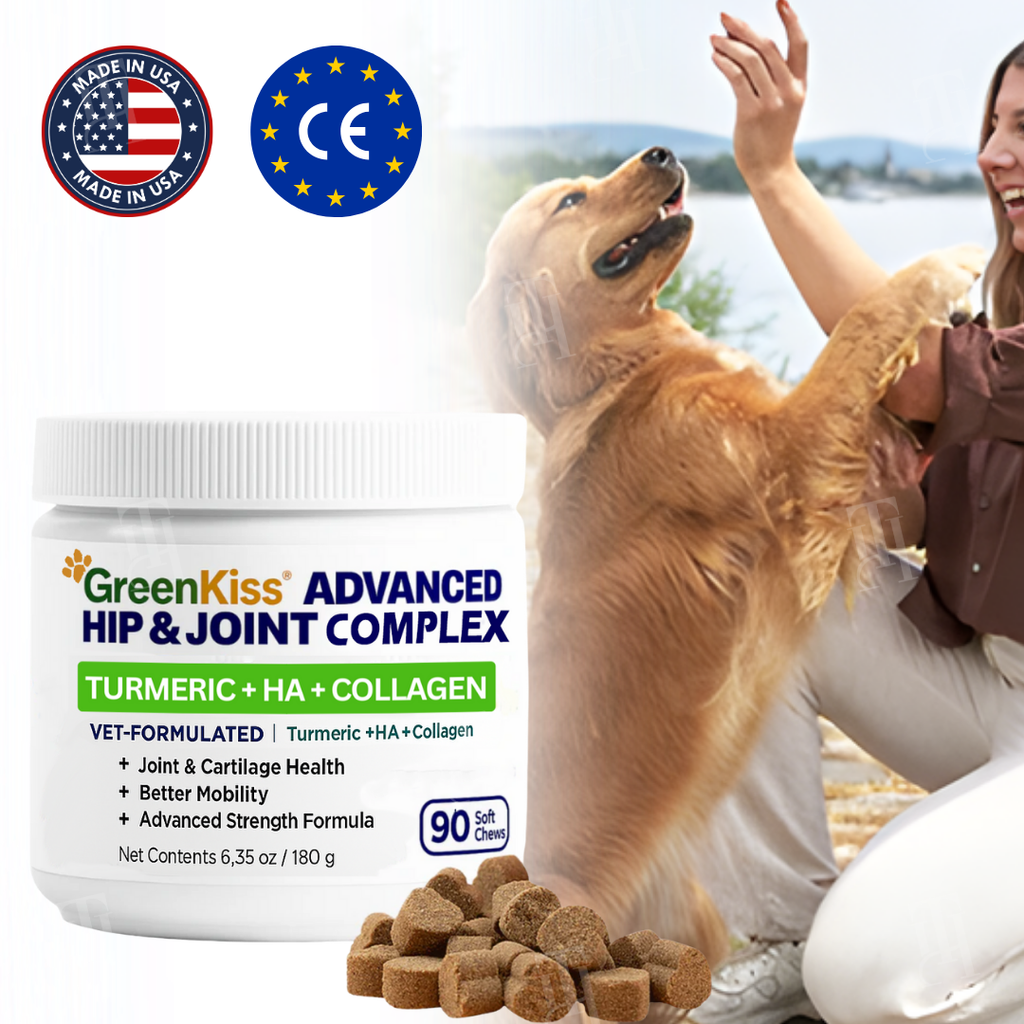 🌟 Official Store | GreenKiss® Advanced Hip & Joint Complex Soft Chews | Turmeric + HA + Collagen