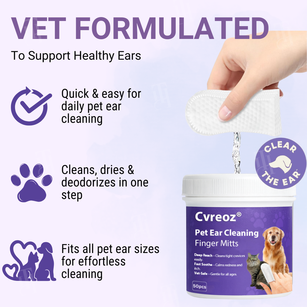 🌟 Official Store | Cvreoz® Pet Ear Cleaning Finger Mitts