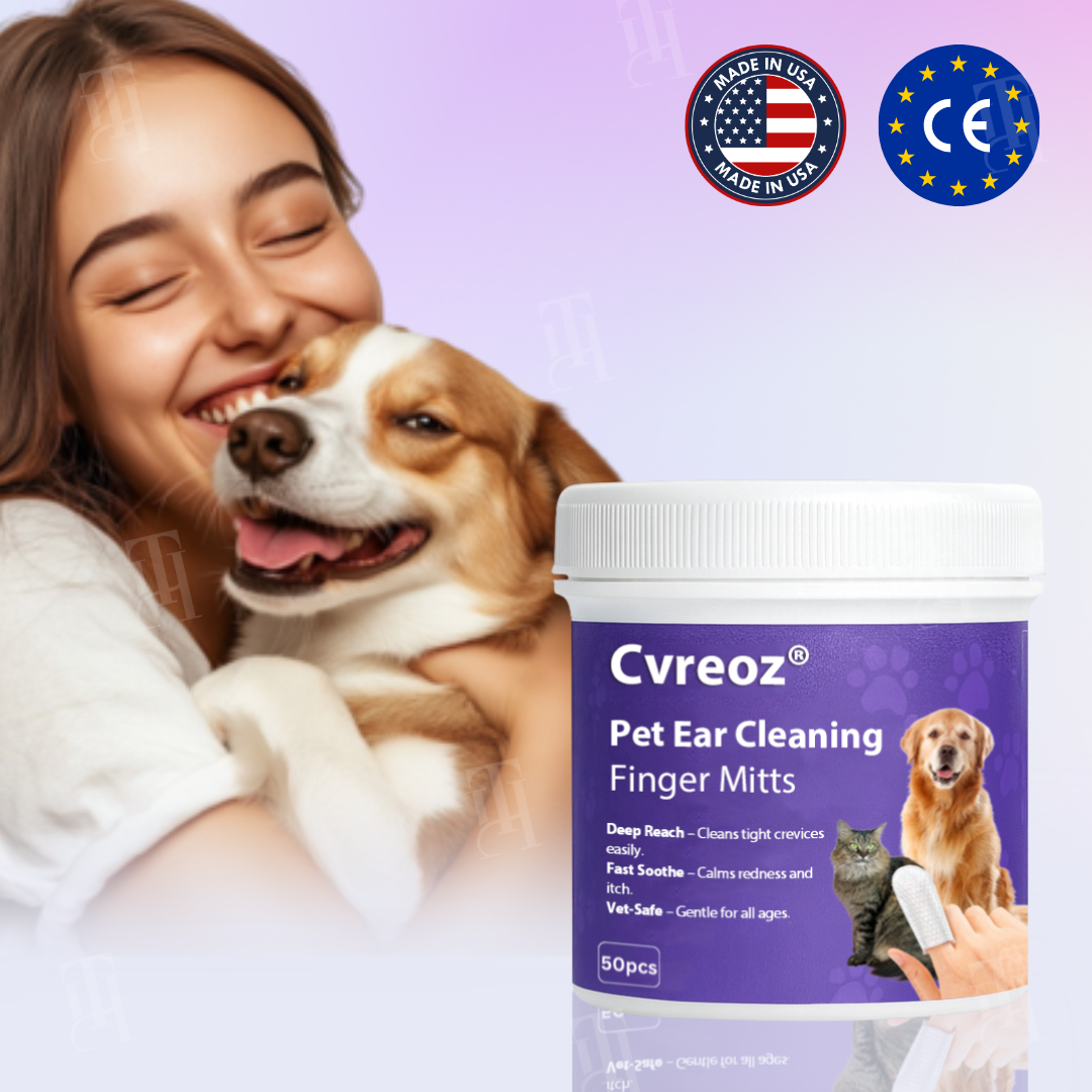 🌟 Official Store | Cvreoz® Pet Ear Cleaning Finger Mitts
